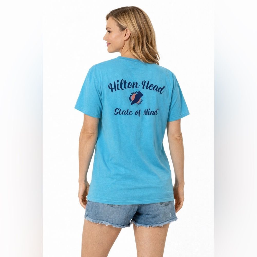 Comfort Colors Unisex Hilton Head SC "State Of Mind" Graphic Vacation Top Large